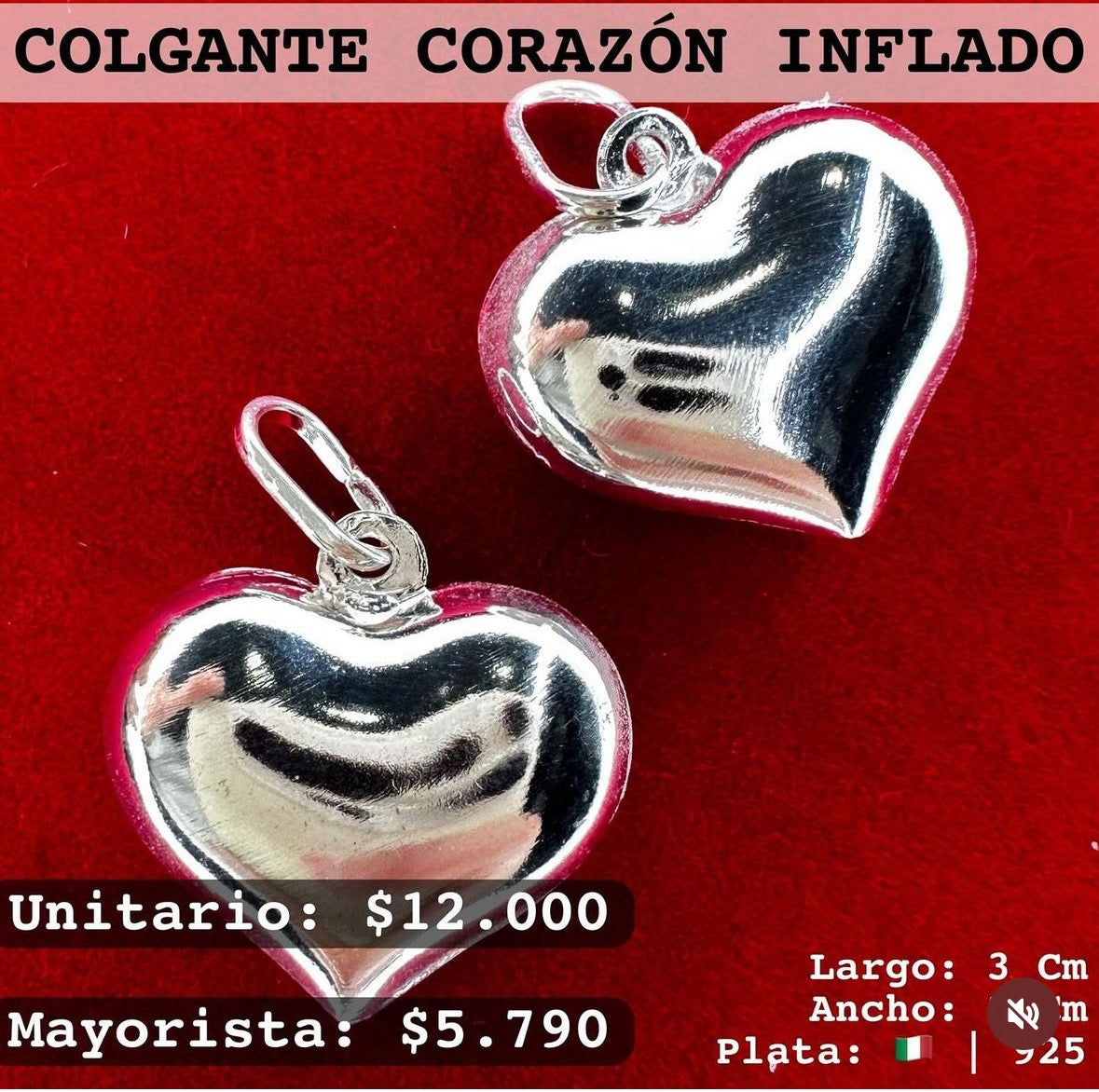 Dijes corazón inflado