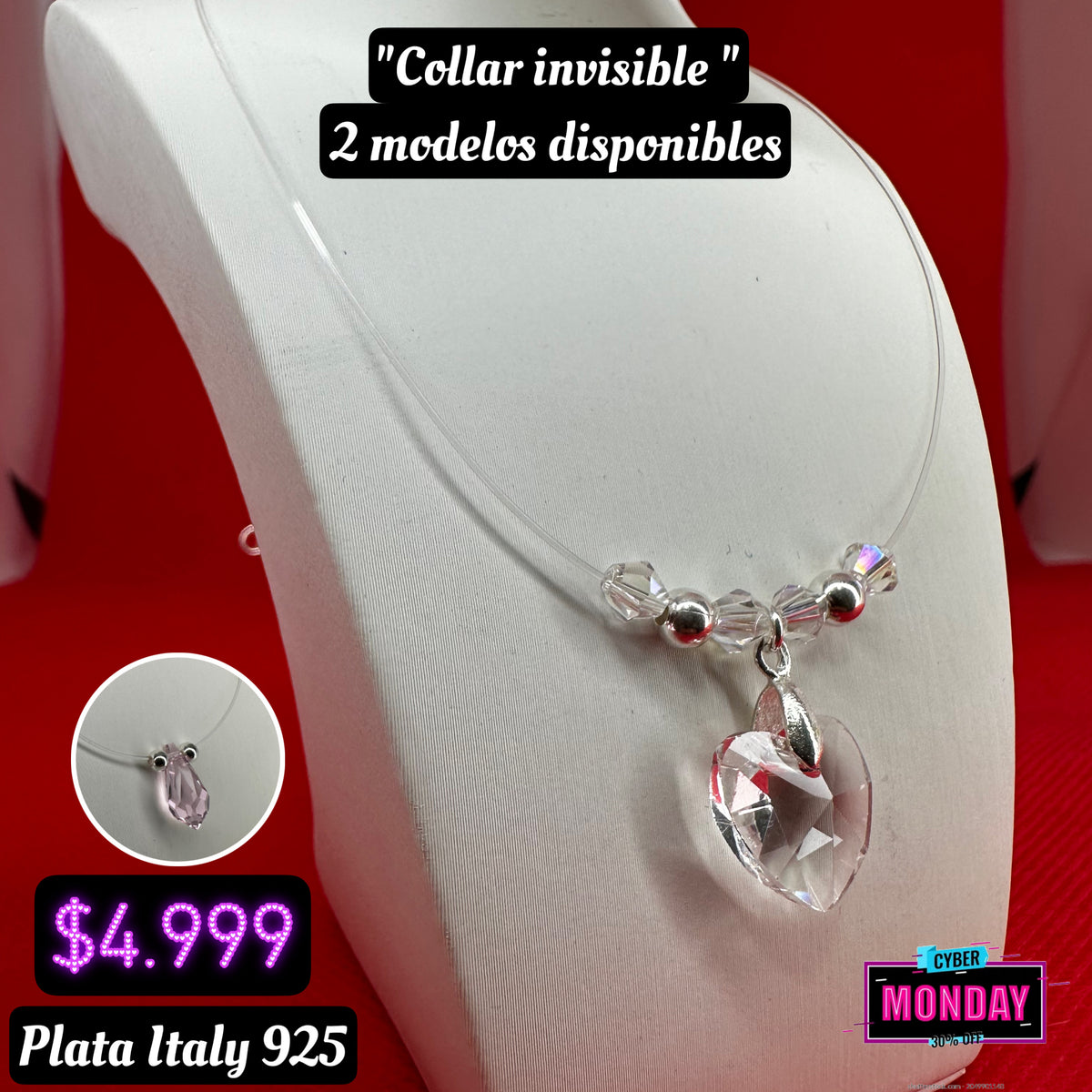 cadena Shoker con corazon swaroski