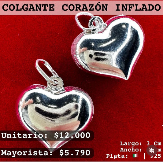 Dijes corazón inflado